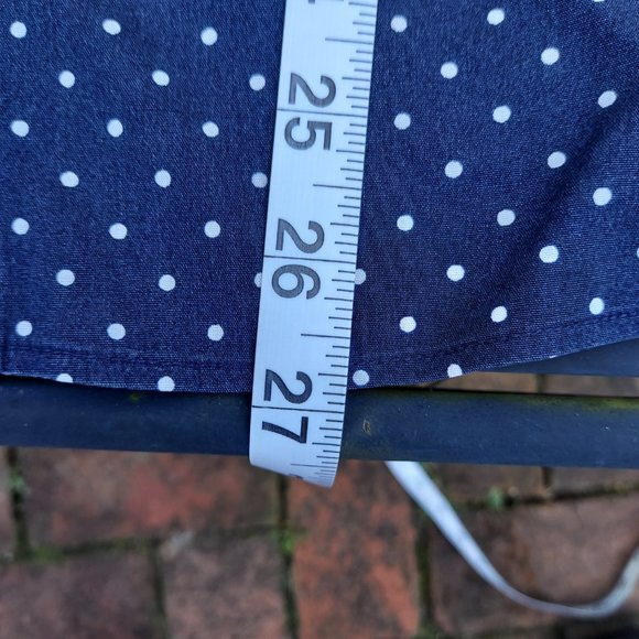 Talbots Women's LS Polka Dot Button Down Blouse Size 16 Navy/White Career - Picture 9 of 10